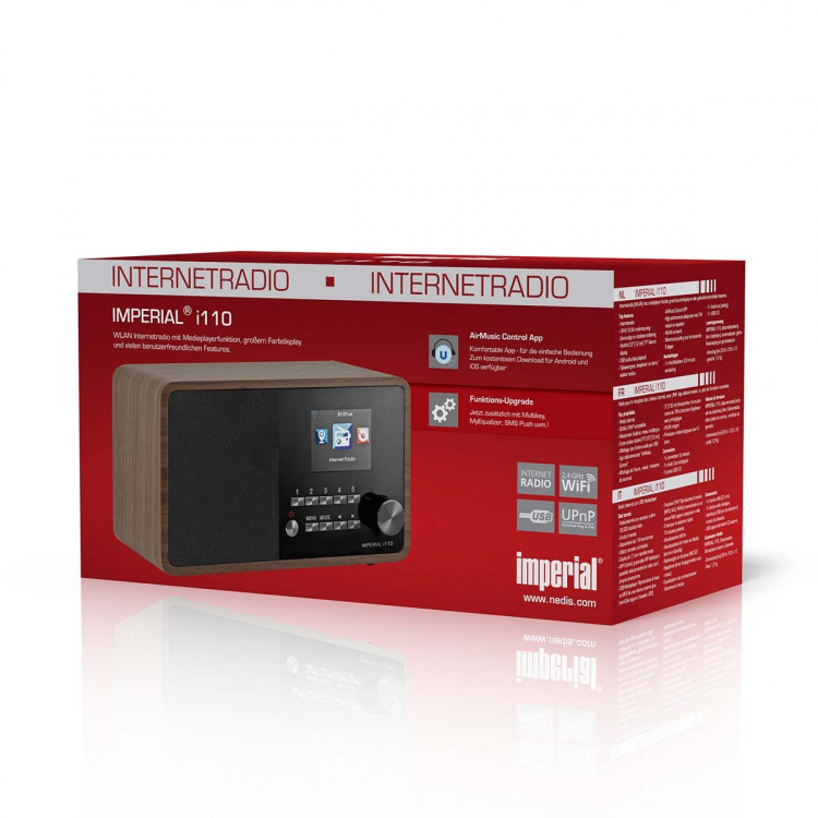 imperial i110 (V2) Wi-Fi Internet Radio med Media Player-funktion och Bluetooth® - Wood Look