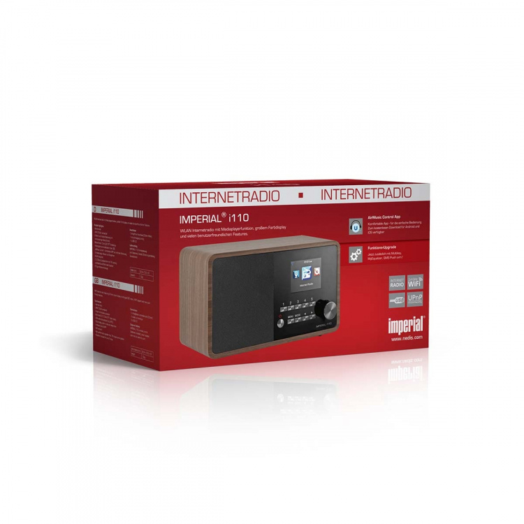 imperial i110 (V2) Wi-Fi Internet Radio med Media Player-funktion och Bluetooth® - Wood Look
