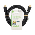 Nedis High Speed ​​HDMI ™ kabel med Ethernet | HDMI™ Kontakt | HDMI™ Kontakt | 4K@60Hz | ARC | 18 Gbps | 3.00 m | Rund | PVC | Svart | Label