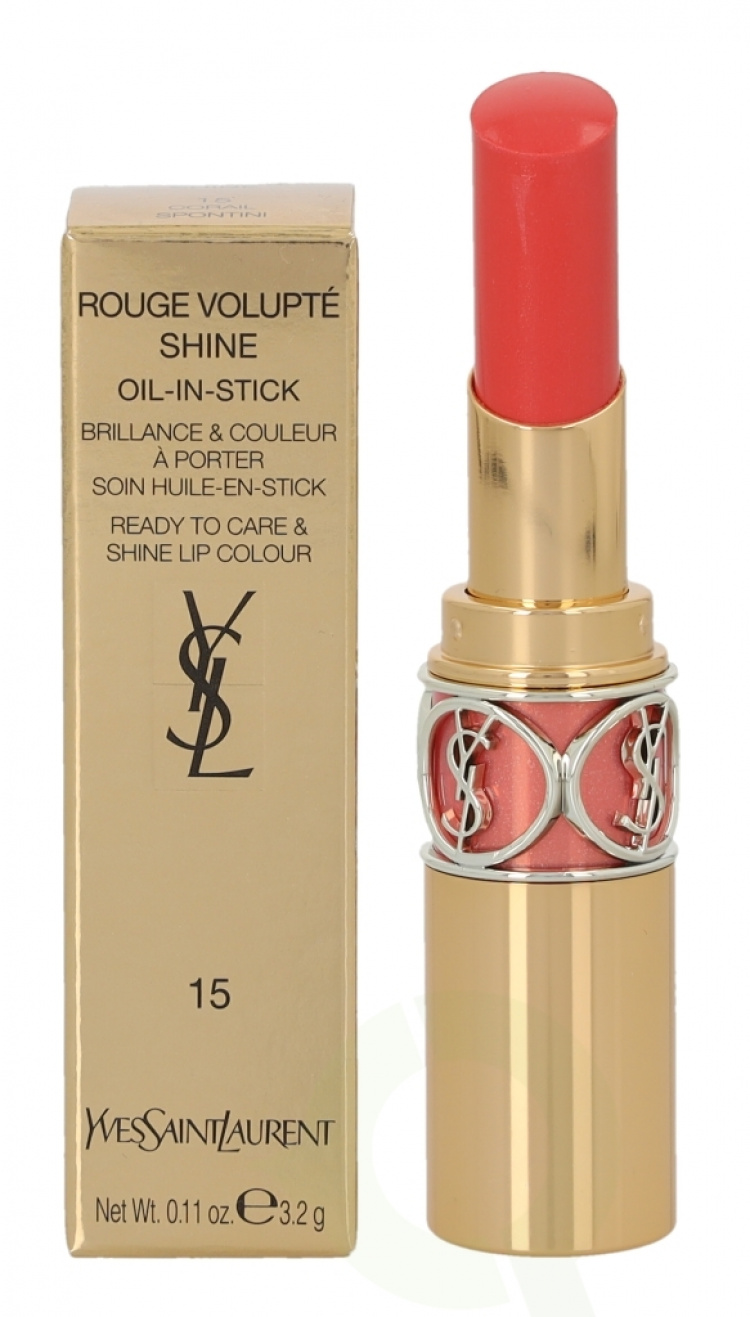 Yves Saint Laurent YSL Rouge Volupte Shine Oil-In-Stick Lip Colour 3.2 g #15 Corail Spontini