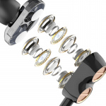 Dudao X15 dubbeldynamiska musikhörlurar 3,5 mm jack 1,2 m rosa