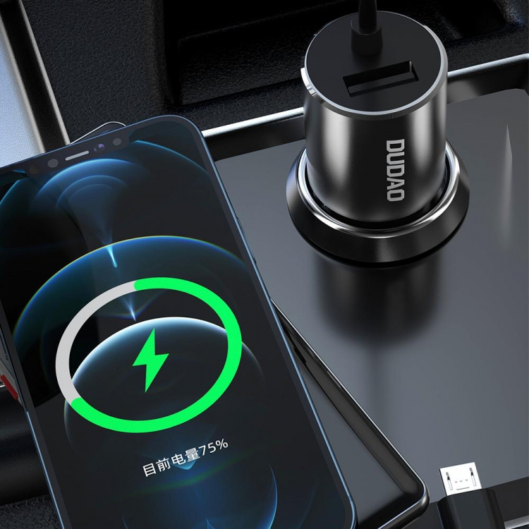 Dudao R5ProN biladapter 17Watt Lightning/USB-C/USB Micro 1m