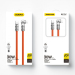 Dudao L24CL USB-C till vinklad Lightning-kabel 30W 1m 180° rotation orange