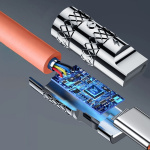 Dudao L24CL USB-C till vinklad Lightning-kabel 30W 1m 180° rotation orange