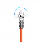 Dudao L24AL USB-A till vinklad Lightning-kabel 30W 1m 180° rotation orange