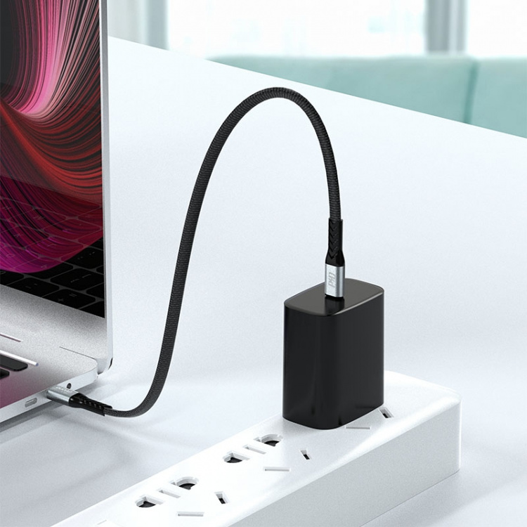 Dudao L10C USB-C till USB-C-kabel 100W 0,23 m svart