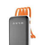 Dudao K6Pro powerbank 10000mAh 10Watt 4xkablar vit Dudao K6Pro powerbank 10000mAh 10Watt 4xkablar vit