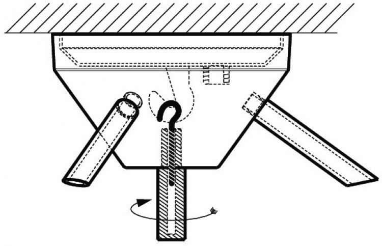 Airam Takkopp, för tre upphängningssladdar, svart