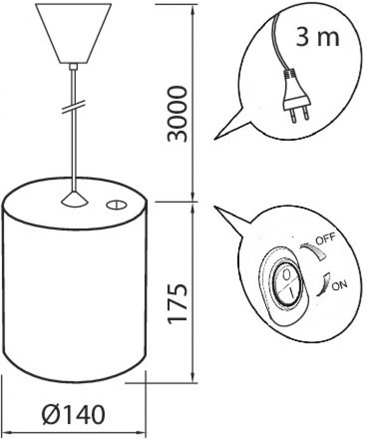 Airam Fiora hängande växtlampa, E27, vit stomme