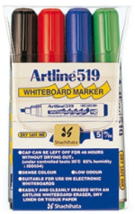 Artline whiteboardpenna, snedställd spets, 4 färger Artline whiteboardpenna, snedställd spets, 4 färger