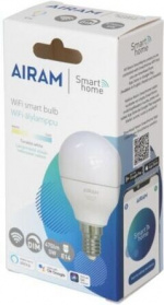 Airam SmartHome P45 liten kupol LED-lampa, E14, opal, 470 lm, inställbar vit, WiFi