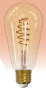 Airam SmartHome Edison ST64 glödlampa, E27, bärnsten, 350 lm, 1800-3000K, WiFi Airam SmartHome Edison ST64 glödlampa, E27, bärnsten, 350 lm, 1800-3000K, WiFi