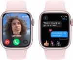 Apple Watch Series 9 (GPS) 41 mm rosa aluminiumboett och rosa sportarmband, M/L (MR943)