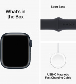 Apple Watch Series 9 (GPS + Cellular) 41 mm midnattsblå aluminiumboett och midnattsblått sportarmband, S/M (MRHR3)