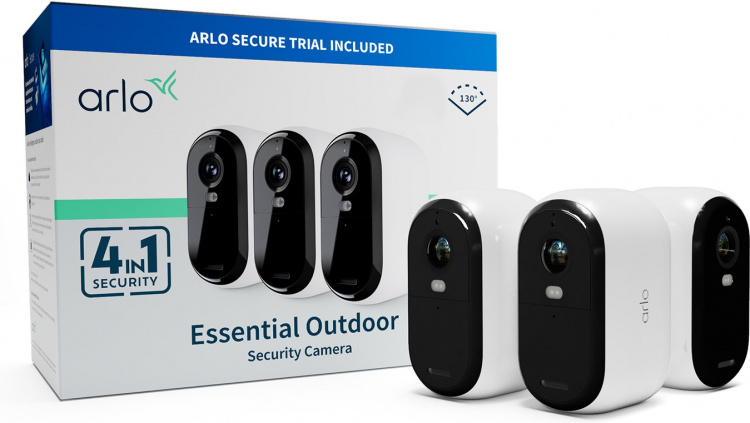 Arlo Essential 2 HD övervakningskamera för utomhus- och inomhusbruk, 3 st 