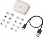 Audio-Technica ATH-TWX7 hörlurar med tvåvägshögtalare, vit