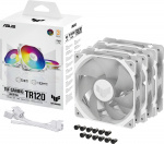 ASUS TUF Gaming TR 120 ARGB PWM-fläkt, 120 mm, vit, 3-pack