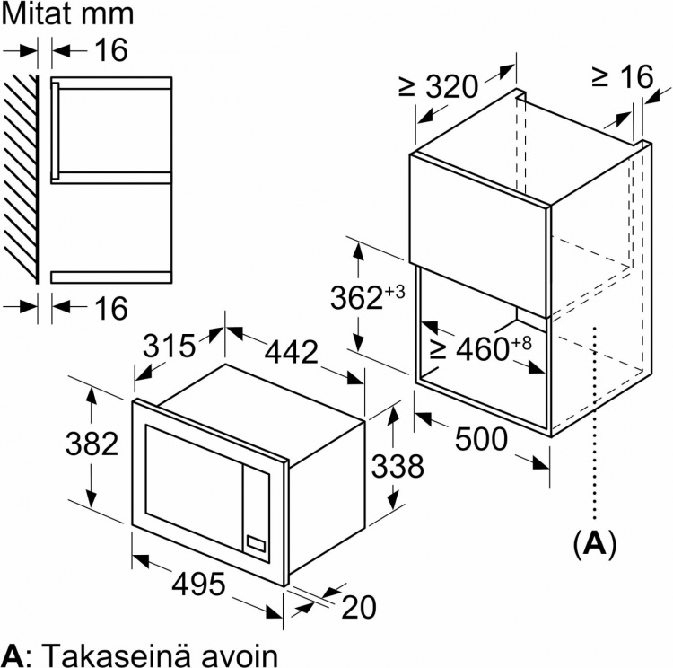 Bosch BFL523MW3 Serie 2 mikrovågsugn, vit