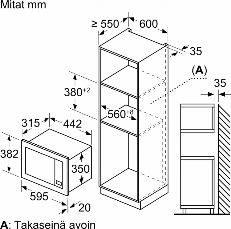 Bosch BFL623MS3 Serie 2 mikrovågsugn, stål Bosch BFL623MS3 Serie 2 mikrovågsugn, stål
