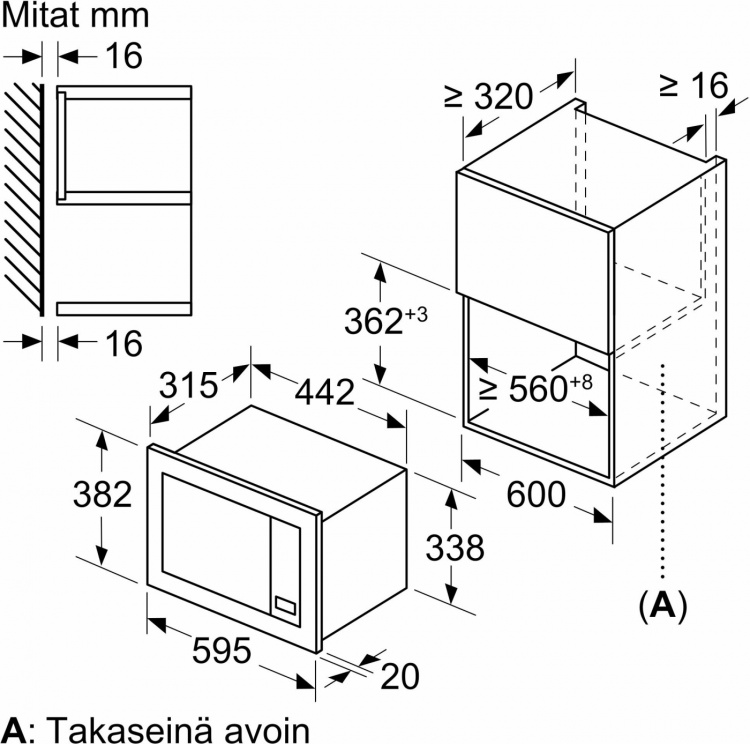 Bosch BFL623MS3 Serie 2 mikrovågsugn, stål Bosch BFL623MS3 Serie 2 mikrovågsugn, stål