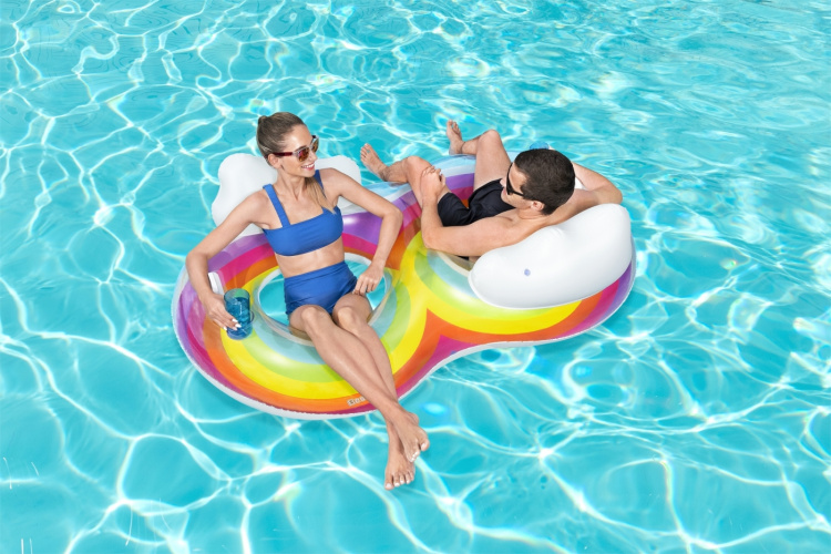 Bestway Rainbow Dreams Double Swim Badring, 1,86 m x 1,16 m