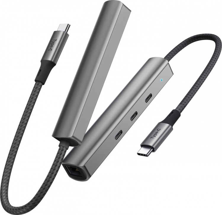 Bluecloud USB-C till USB-C-hubb och gigabit ethernet-adapter Bluecloud USB-C till USB-C-hubb och gigabit ethernet-adapter