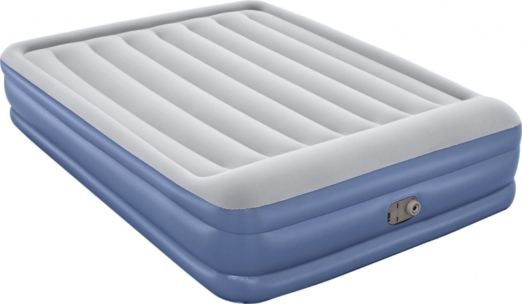 Bestway Tritech™ Air Mattress Queen luftfylld extrasäng, inbyggd pump, 203 x 152 x 46 cm