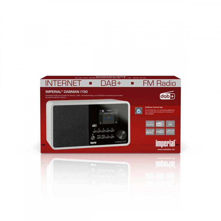 imperial DABMAN i150 Kompakt hybridradio för Internet / DAB+ / FM Vit