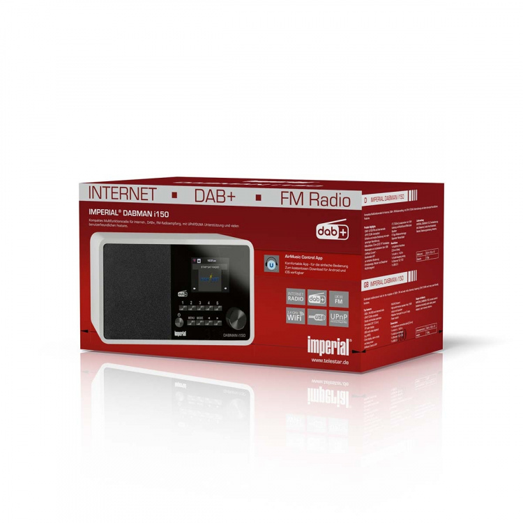 imperial DABMAN i150 Kompakt hybridradio för Internet / DAB+ / FM Vit