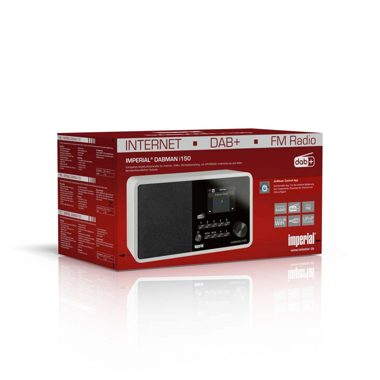 imperial DABMAN i150 Kompakt hybridradio för Internet / DAB+ / FM Vit