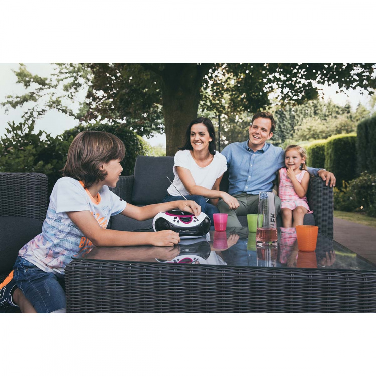 Lenco Bärbar FM-radio CD- och USB-spelare Rosa Lenco Bärbar FM-radio CD- och USB-spelare Rosa