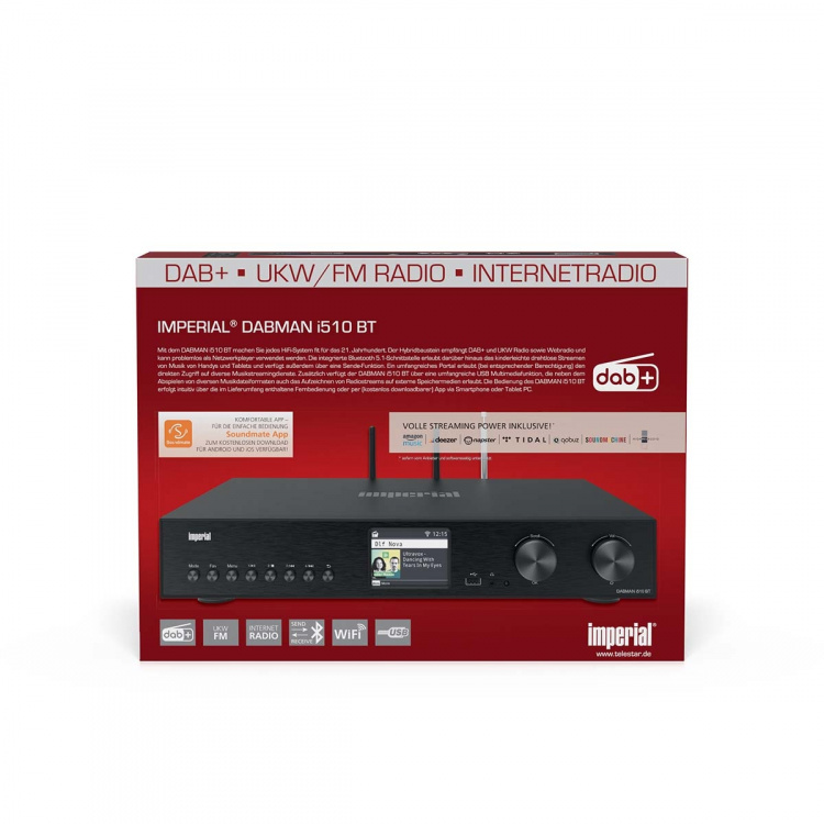 imperial DABMAN i510 BT Multifunktionsradio DAB+ / FM / Internet / Bluetooth Svart