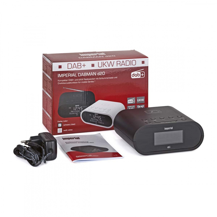 imperial DABMAN d20 DAB+ och FM-radio väckarklocka Svart
