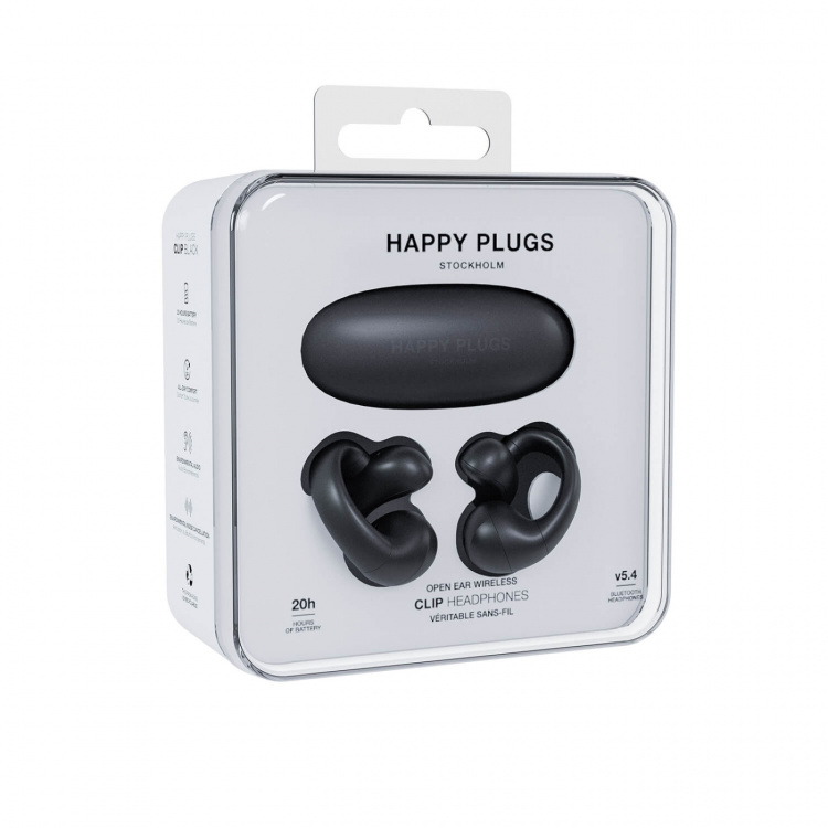 Happy Plugs Hörlur Clip OWS True-Wireless Svart