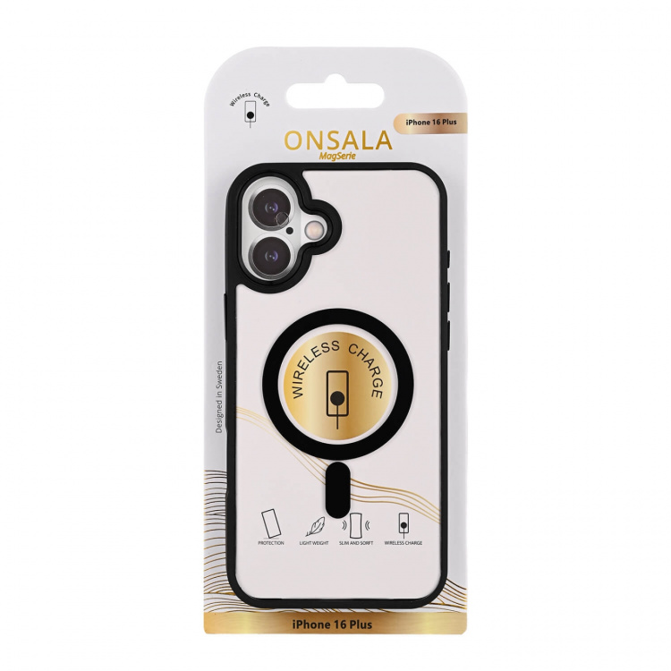 Onsala Mobilskal Bumper MagSeries Black & Clear - iPhone 16 Plus