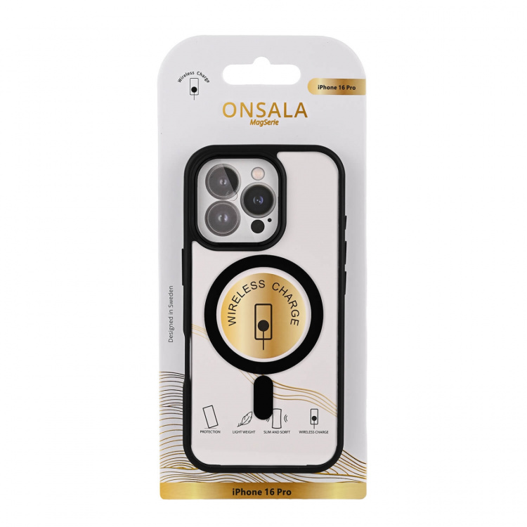 Onsala Mobilskal Bumper MagSeries Black & Clear - iPhone 16 Pro