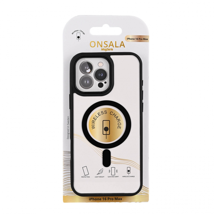 Onsala Mobilskal Bumper MagSeries Black & Clear - iPhone 16 Pro Max