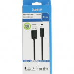 Hama Kabel USB A-USB B Mini 480 Mbit/s Svart 1,5m Hama Kabel USB A-USB B Mini 480 Mbit/s Svart 1,5m