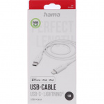 Hama Laddningskabel USB-C till Lightning 1,0m Vit