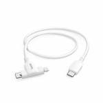 Hama Laddningskabel USB-C till USB-C eller Lightning 1,5 m Vit