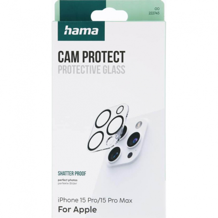 Hama Kameraskyddsglas iPhone 15 Pro/15 Pro Max Hama Kameraskyddsglas iPhone 15 Pro/15 Pro Max
