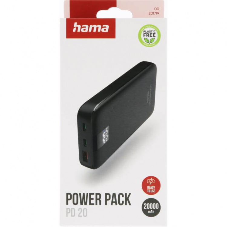 Hama Powerbank PD 20000mAh 2xUSB-C+1xUSB-A Antracit Hama Powerbank PD 20000mAh 2xUSB-C+1xUSB-A Antracit