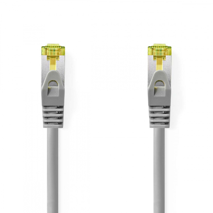 Nedis CAT7 nätverkskabel | S/FTP | RJ45 hane | RJ45 hane | 0.25 m | Snagless | Rund | LSZH | Grå | Label