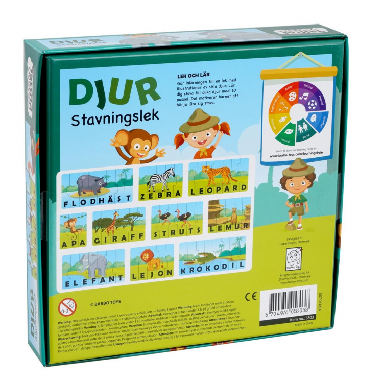 Barbo Toys Barbo Classic Pedagog Pussel Djur Stavningslek (SE)