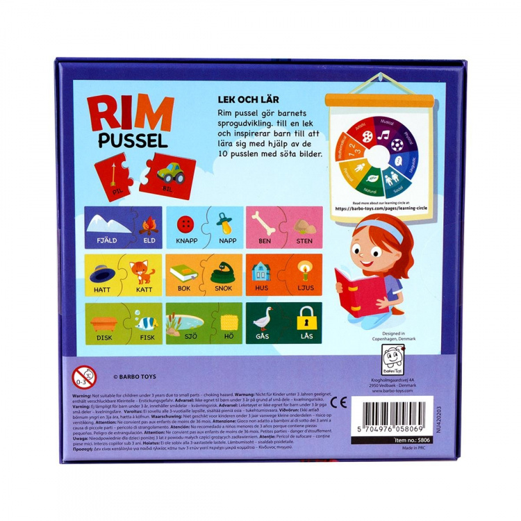 Barbo Toys Barbo Klassisk Pedagog Spel Rim Pussel (SE) Barbo Toys Barbo Klassisk Pedagog Spel Rim Pussel (SE)