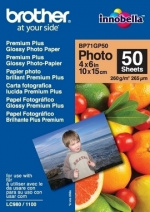 Brother BP71GP50 Premium Plus fotopapper, 10 x 15 cm, 50 ark