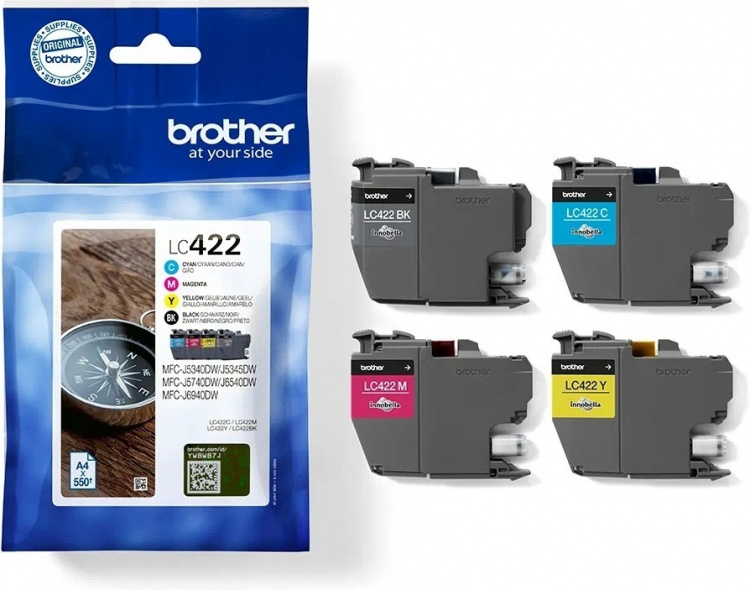 Brother LC422VALDR bläckpatronpaket, 4 färger