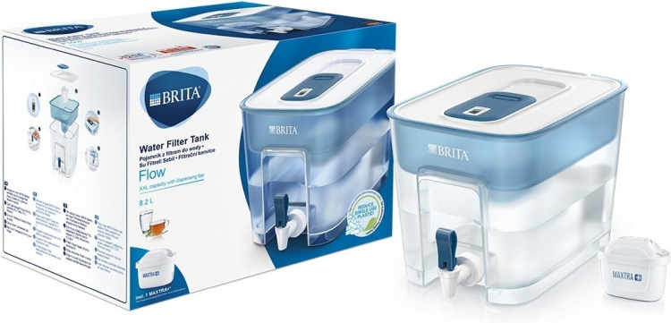BRITA Flow vattenfiltreringstank med dispenser, 8,2 l