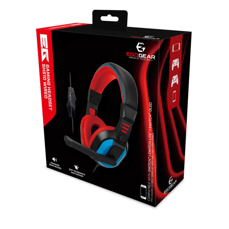 EgoGear Headset SHS10 Röd/Blå Trådat 3.5mm för NSW EgoGear Headset SHS10 Röd/Blå Trådat 3.5mm för NSW