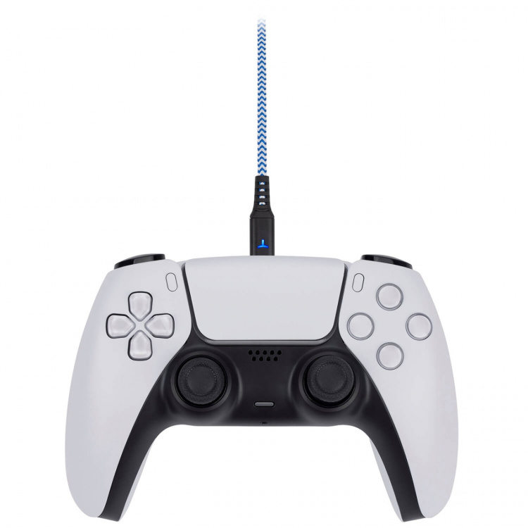 EgoGear Kabel SCH10 Vit/Blå Typ-C 3m Flätad för PS5 EgoGear Kabel SCH10 Vit/Blå Typ-C 3m Flätad för PS5